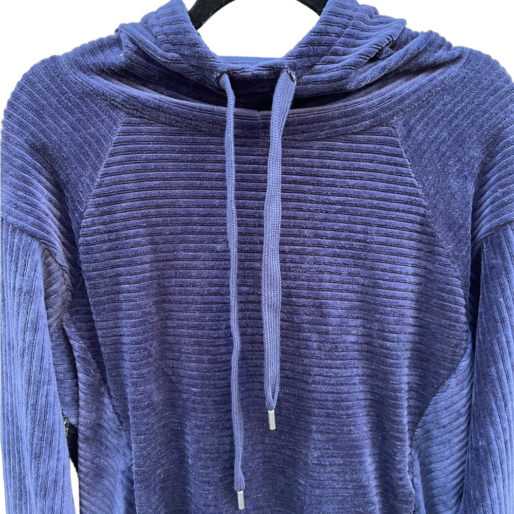 Zella Plush Corduroy Hoodie in Navy Peacoat NWT Size XS - Picture 4 of 12